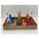 LOT OF 6 PILGRIM HAND BLOWN GLASS BELLS