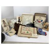 LARGE LOT OF VINTAGE EMBROIDERED HANKERCHIEFS,