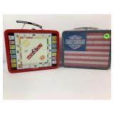 HARLEY-DAVIDSON AND MONOPOLY METAL LUNCHBOXES