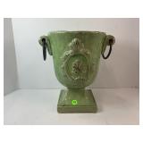 LARGE CERAMIC GREEN PLANTER 11' TALL