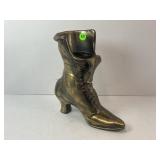 VINTAGE BRASS PLANTER BOOT- BRONZE FINISH