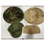 LOT OF 4 U.S. MILITARY FIELD HATS
