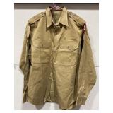 VINTAGE KHAKI UNIFORM SHIRT WITH SPECIALIST 5 RANK