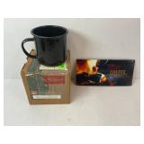 MARLBORO COFFEE CUP AND LEATHER CHECKERBOARD