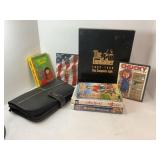 LARGE LOT OF VHS, DVDS, AND THE GODFATHER DVDS