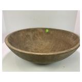 PRIMITIVE WOOD DOUGH BOWL - 17' X 5 1/4'