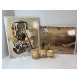 FLAT OF BASEBALL MEMORABILIA- TY COBB PICTURE,