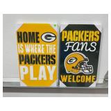 LOT OF 2 GREEN BAY PACKERS WALL DECOR 14' X 22'