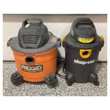 RIGID AND SHOP VAC WET/DRY VACS - INCOMPLETE BUT