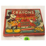 1946 DONALD DUCK AND MICKEY MOUSE METAL CRAYON BOX