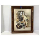Framed Ty Cobb Photo Wooden Frame