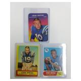 Lot of (3) Johnny Unitas Baltimore Colts Footbal