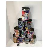 Box of Vintage Baseball Cans & Tins