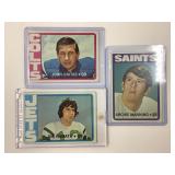 Lot of (3) 1972 Topps FOotball Quarterbacks Name