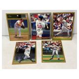 Lot of (5) Jumbo Topps Baseball Cards Hall of fa