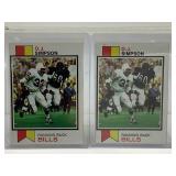Lot of (2) 1973 Topps OJ Simpson Football Cards