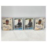 Lot of (4) Bo Jackson Baseball & Football Rookie