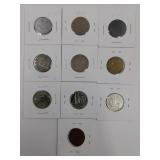 Lot of (10) Random Foreign Coins in Protectors