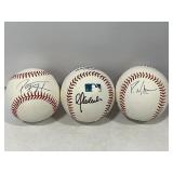 Lot of (3) Cincinnati Reds Autographed Baseballs