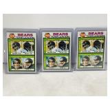 Lot of (3) 1979 Topps Chicago Bears Leader Cards