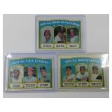 Lot of (3) 1972 Topps MLB Leaders Baseball Cards