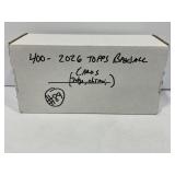 Box of 400 - 2026 Topps Baseball Cards W/ Judge