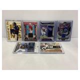Lot of (6) NFL Game Used Football Cards