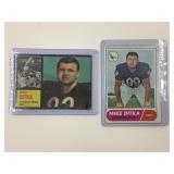 Lot of (2) Mike DItka VIntage Topps Football Car