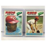 Lot of (2) 1977 Topps Baseball Johnny Bench & Pe