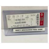 Marty Brenneman Final Game Game Ticket  September