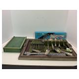 MCM SERVING TRAY, JEAN DUBOST LAGUIOLE KNIFE SET