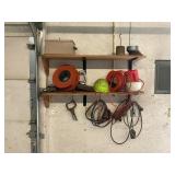 CONTENTS OF SHELF IN BARN  - EXTENSION CORDS, HARD