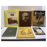 LARGE BOX OF RAILROAD BOOKS, LITERATURE, MAPS AND