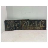 PAIR OF 1932 OHIO LICENSE PLATES