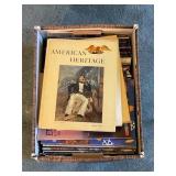 LARGE BOX OF AMERICAN HERITAGE MAGAZINES, BOOKS &