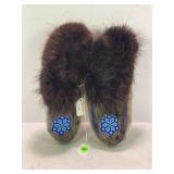 ALASKAN HANDMADE BEADED SLIPPERS - SOLE IS 10'