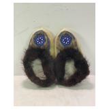 ALASKAN HANDMADE BEADED SLIPPERS - SOLE IS 9'