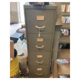 METAL FILE CABINET WITH CONTENTS - BOTTLE JACKS,