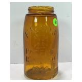 1858 MASON'S AMBER JAR - CRACKED