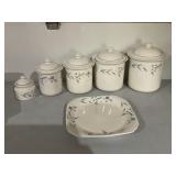 PFALTZGRAFF 5PC CANISTER SET WITH PLATTER