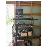 METAL GARAGE SHELF WITH CONTENTS - REDDY HEATER,