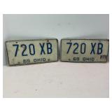 PAIR OF 1969 OHIO LICENSE PLATES