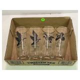 VINTAGE FEDERAL GLASS GAME BIRD BEER GLASSES - 7'