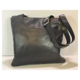 RADLEY LONDON BLACK LEATHER HANDBAG WITH AQUA