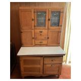 ANTIQUE OAK  HOOSIER KITCHEN CABINET WITH FLOUR