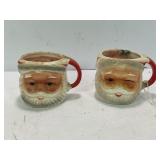 VINTAGE SANTA FACE MUGS - ONE EYES OPEN AND ONE