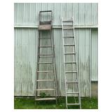 WERNER 16' ALUMINUM EXTENSION LADDER AND WOOD