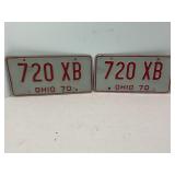 MATCHING SET OF 1970 LICENSE PLATES