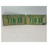 SET OF 1974 OHIO LICENSE PLATES