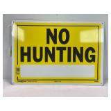 METAL ALUMINUM NO HUNTING SIGN - 14' X 10'